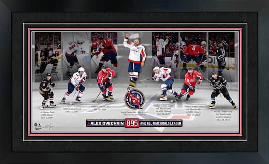Alexander Ovechkin 12x 20" Framed Print 895 Goals Wshington Capitals 22" x 14"